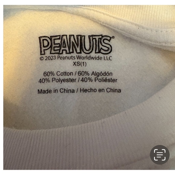 Peanuts White Crewneck Sweater with Snoopy Graphic - Picture 2 of 2